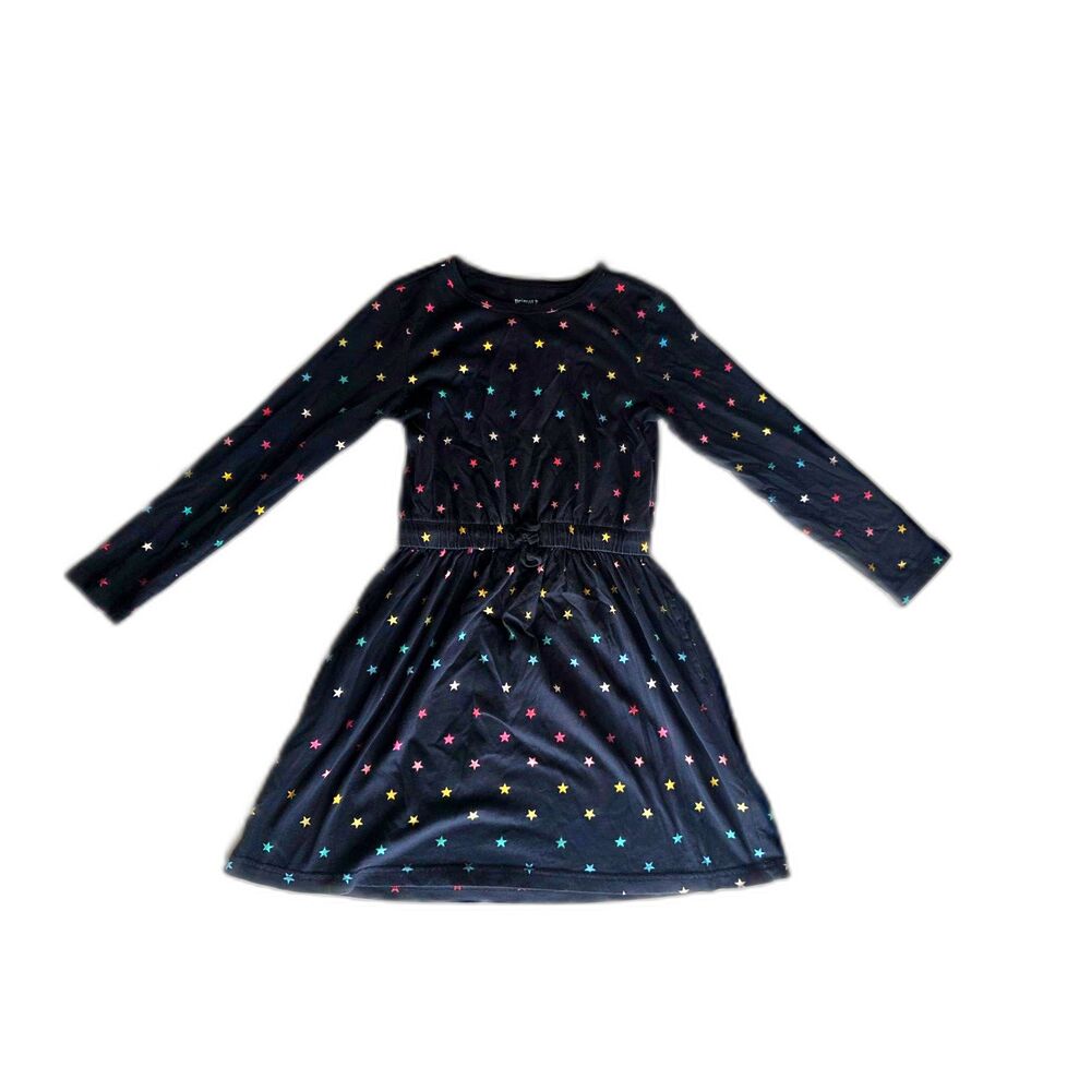 Primary Kids Long Sleeve Twirl Dress - Black w/Stars - Size 7-8 (EUC)